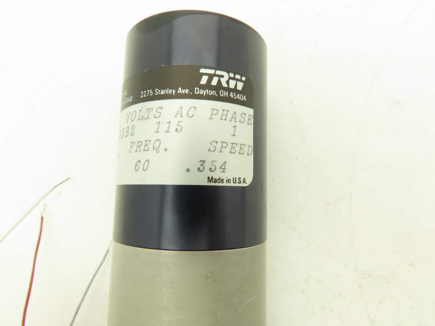 TRW Globe Motors 83A114-3382 Gearcase Motor 20Watt 115VAC 1PH .354 RPM