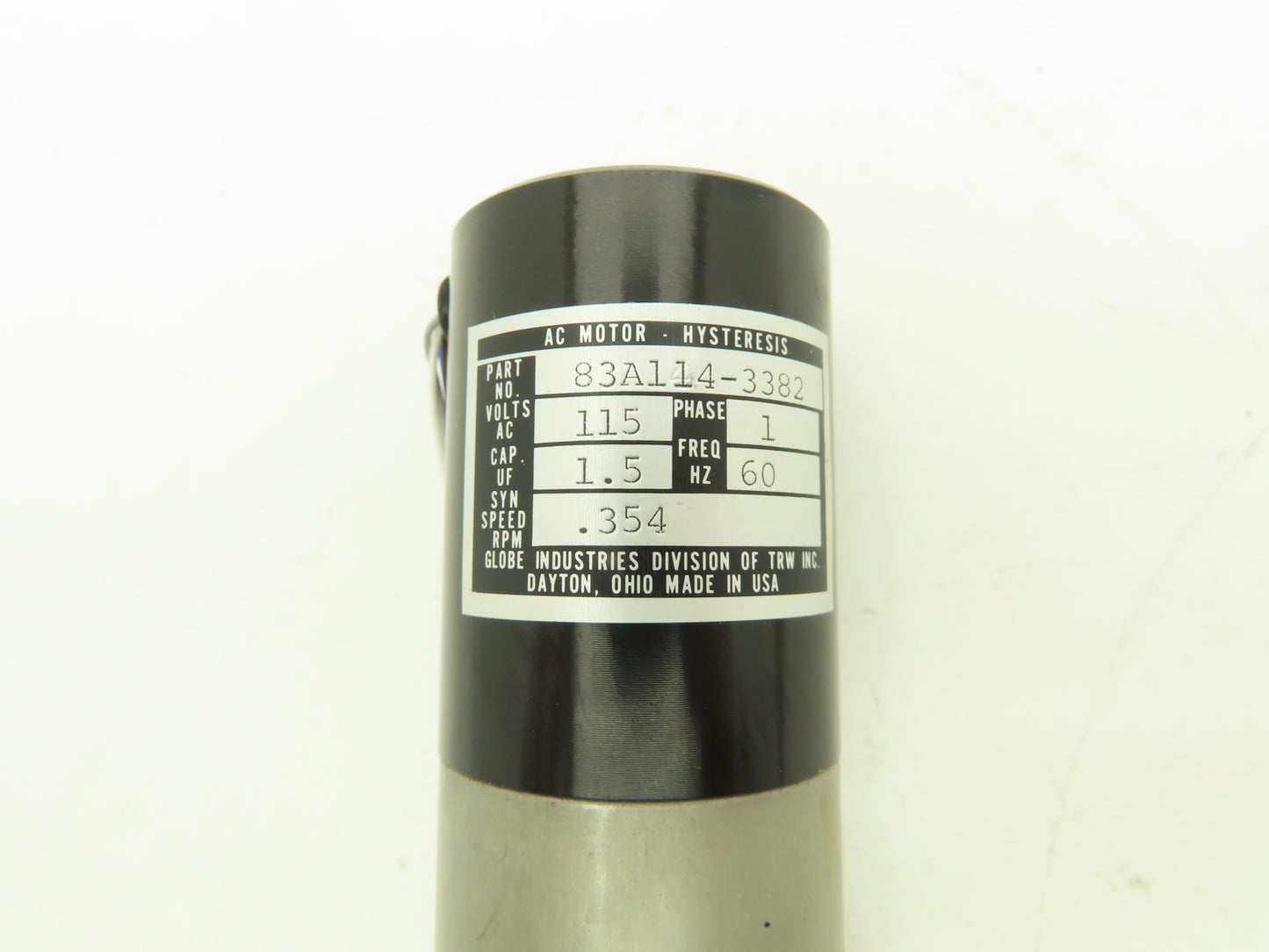 Globe Motors 83A114-3382 Gearcase Motor 20Watt 115VAC 1PH .354 RPM