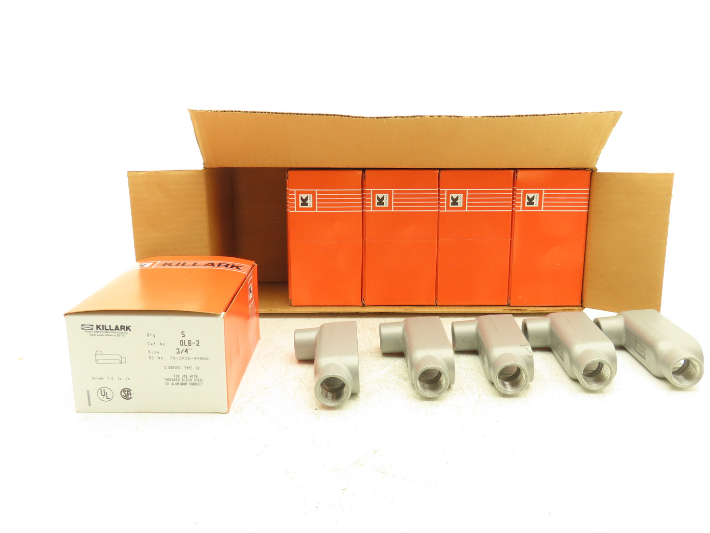 Killark OLB-2 Conduit Body 0 Series LB Size 3/4" Aluminum  Lot of 25