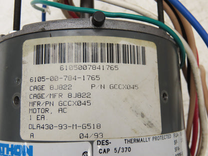 Marathon ZWN48A1101677A AC Fan Motor 1/3 HP 1075RPM 230V 1Ph 60Hz Double End