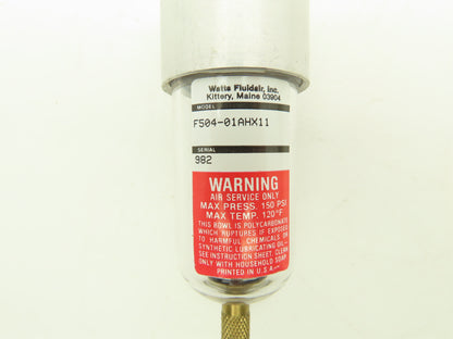 Watts Fluidaire F504-01AHX11 Pneumatic Miniature Filter 1/8"NPT  150PSI Lot of 4