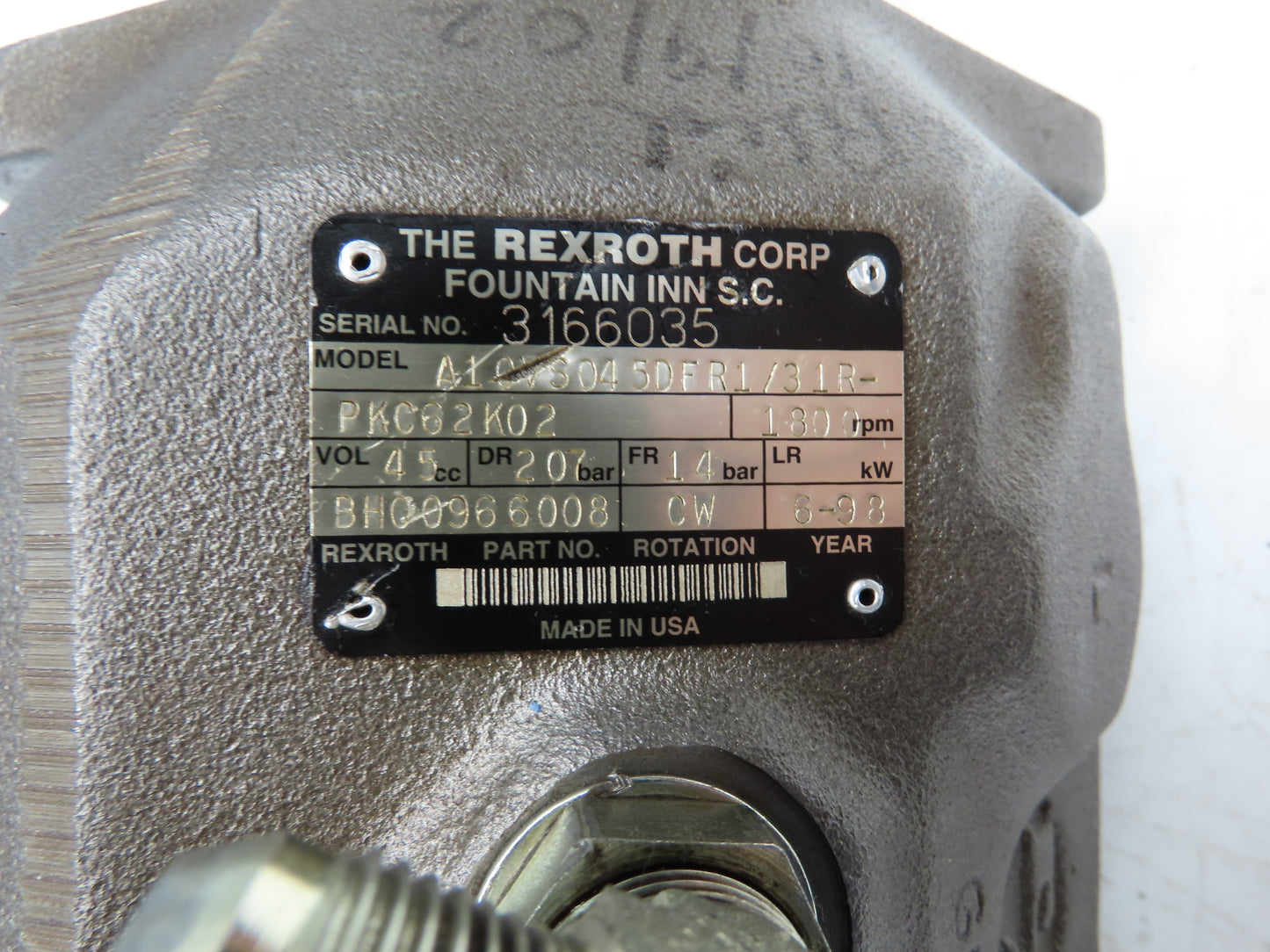 Rexroth A10VS045DFR1/31R-PKC62K02 Hydraulic Piston Pump Series 31 Flow Control