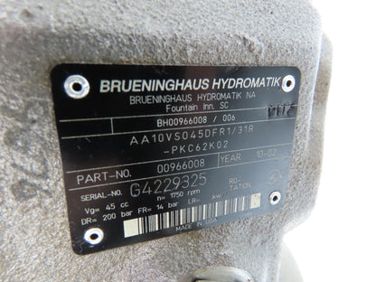 Brueninghaus Rexroth AA10VS045DFR1/31R-PKC62K02 Hydraulic Piston Pump Series 31
