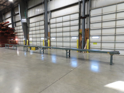 Hytrol 18"x 50' Slider Bed Conveyor 15.5" Belt 2Hp 3PH Center Drive 53FPM