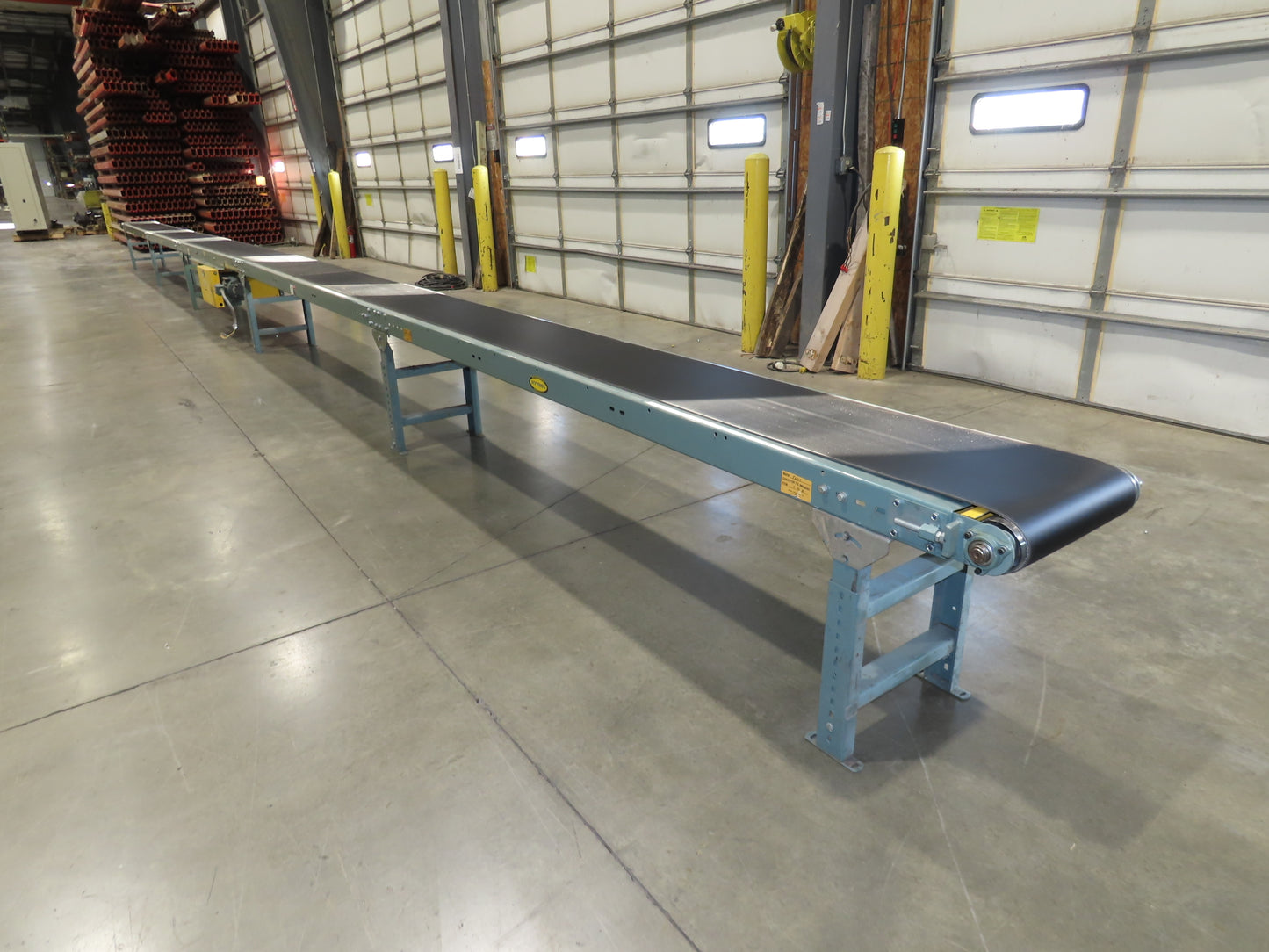 Hytrol 18"x 50' Slider Bed Conveyor 15.5" Belt 2Hp 3PH Center Drive 53FPM
