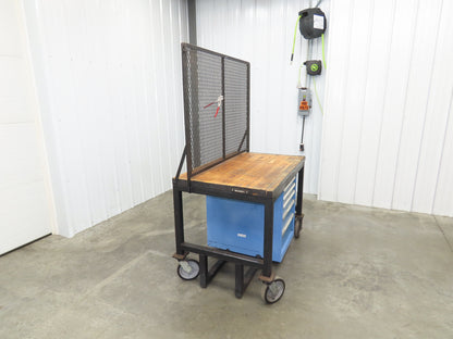 Lista Workbench Wood Top 48x30" 6 Drawer Tool Storage Cabinet Mesh Back Rack