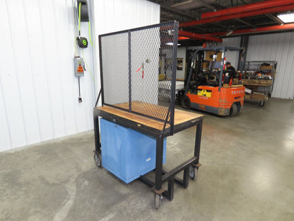 Lista Workbench Wood Top 48x30" 6 Drawer Tool Storage Cabinet Mesh Back Rack