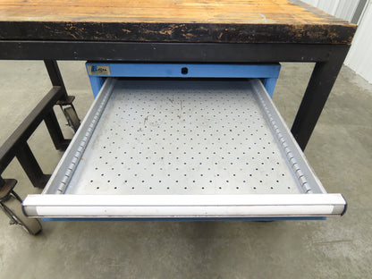 Lista Workbench Wood Top 48x30" 6 Drawer Tool Storage Cabinet Mesh Back Rack