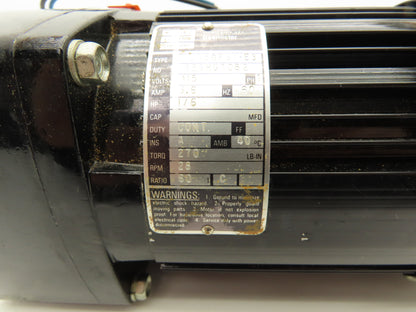 Bodine 42R5BFS1-E3 Gearmotor 60:1 Ratio 1/6Hp 28 RPM 115V 60Hz Parallel Shaft