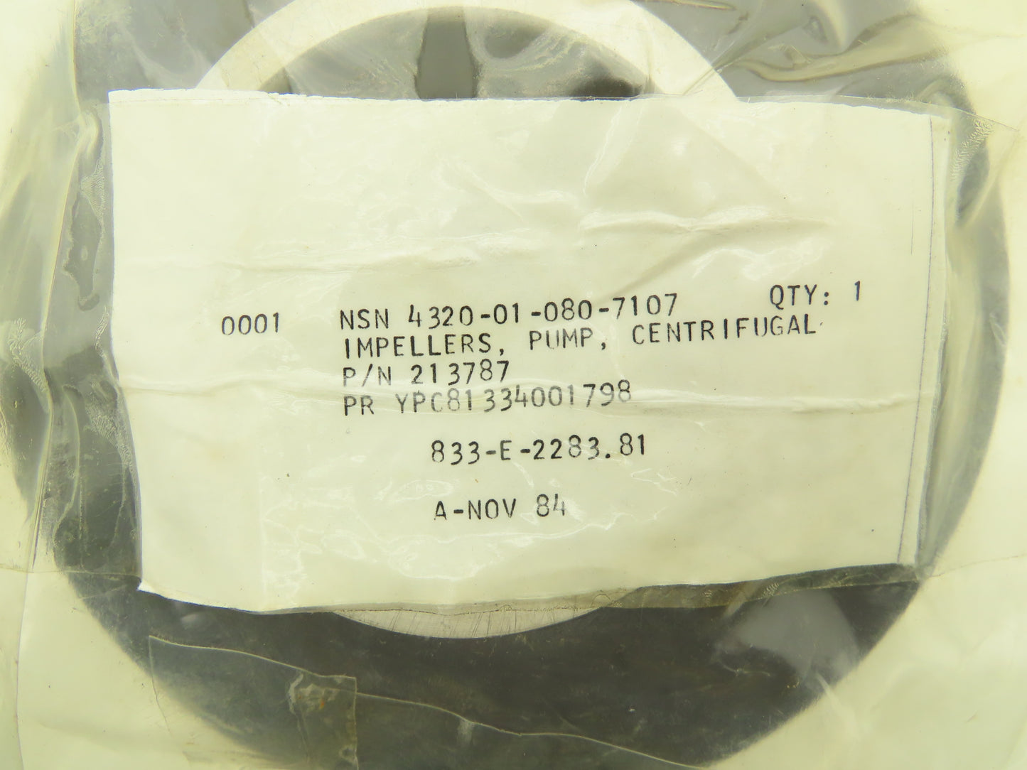 NSN 4320-01-080-7107 Centrifugal Pump Impeller 2-3/8" Bore 8"OD