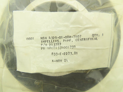 NSN 4320-01-080-7107 Centrifugal Pump Impeller 2-3/8" Bore 8"OD
