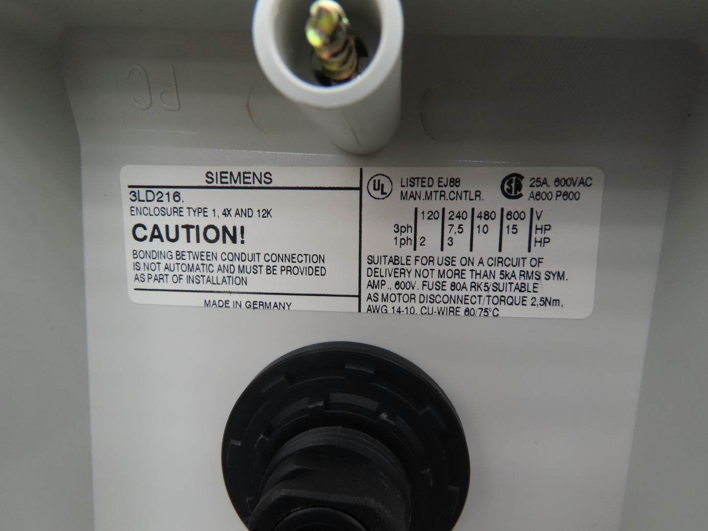 Siemens 3LD2164-OTB53 Disconnector Switch Main Emergency Stop 400VAC 25A 9.5kW