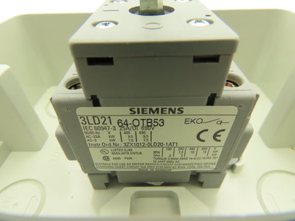 Siemens 3LD2164-OTB53 Disconnector Switch Main Emergency Stop 400VAC 25A 9.5kW