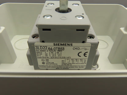 Siemens 3LD2164-OTB53 Disconnector Switch Main Emergency Stop 400VAC 25A 9.5kW