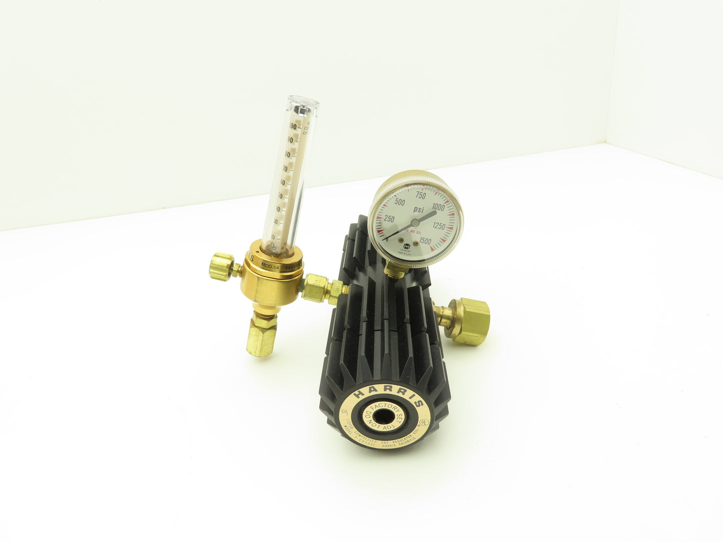 Harris 3-CD100F Calorific Compressed Gas Regulator w/1500PSI Gauge & Flowmeter