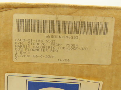 Harris 3-CD100F Calorific Compressed Gas Regulator w/1500PSI Gauge & Flowmeter