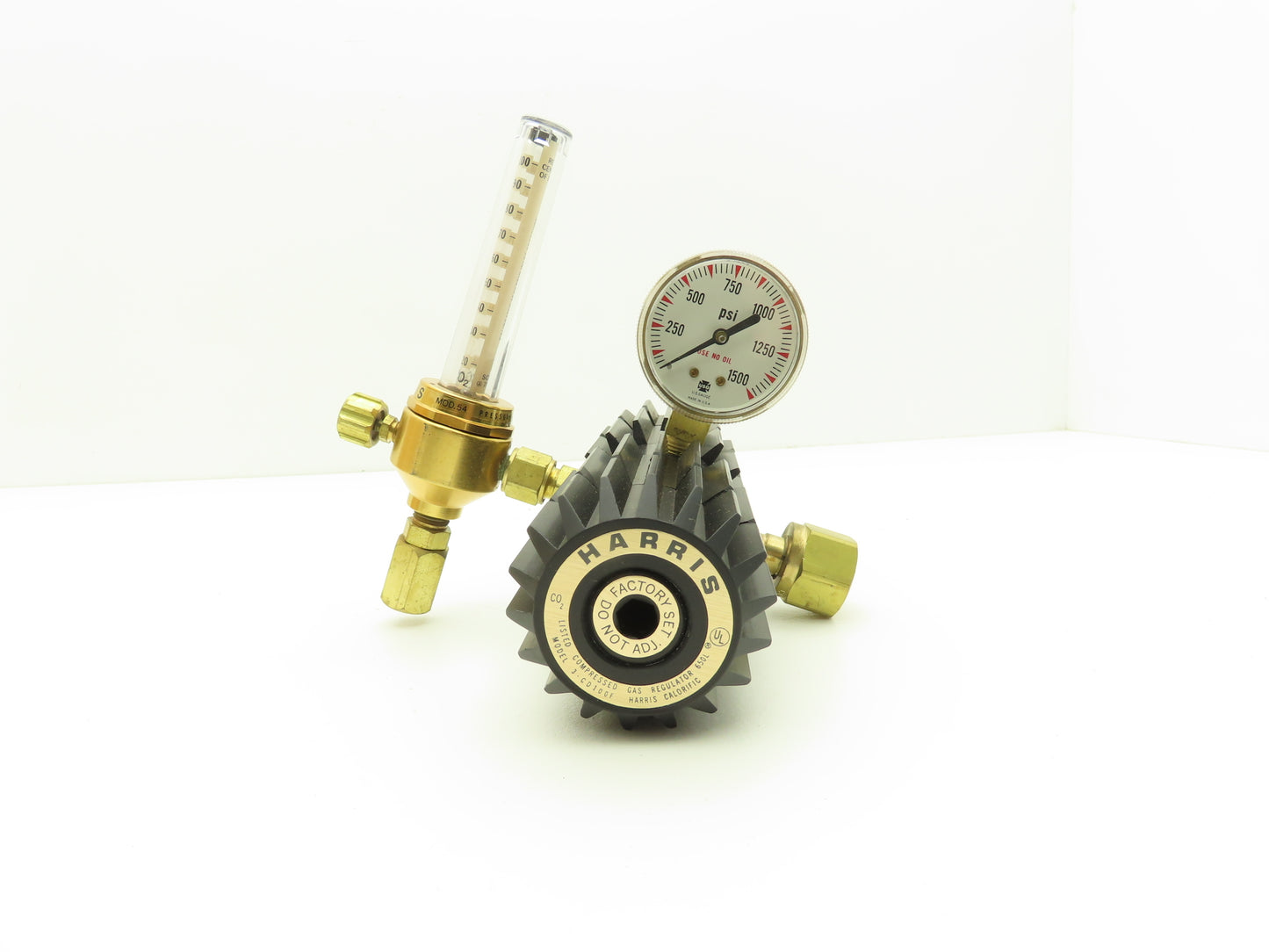 Harris 3-CD100F Calorific Compressed Gas Regulator w/1500PSI Gauge & Flowmeter