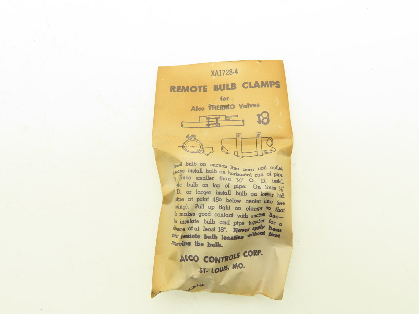 Alco XB 1019 HW100-2B Thermostatic Expansion Valve Power Assy -40 to 50°F