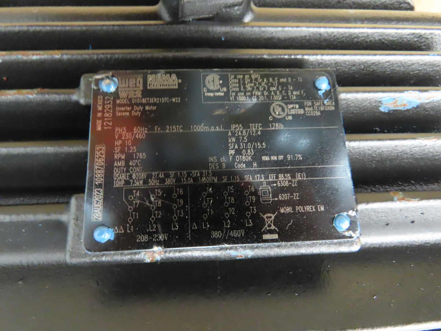 Haynes 6552-9 Vertical Centrifugal Pump 6x6" Flanged 1260gpm 10Hp Motor 230/460V