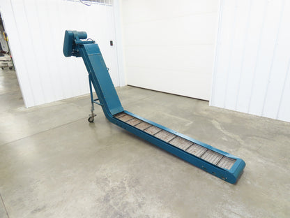 Fande 10'L Portable Chip Conveyor 9"W x 77" Infeed 44-48"H Discharge 230V 3PH