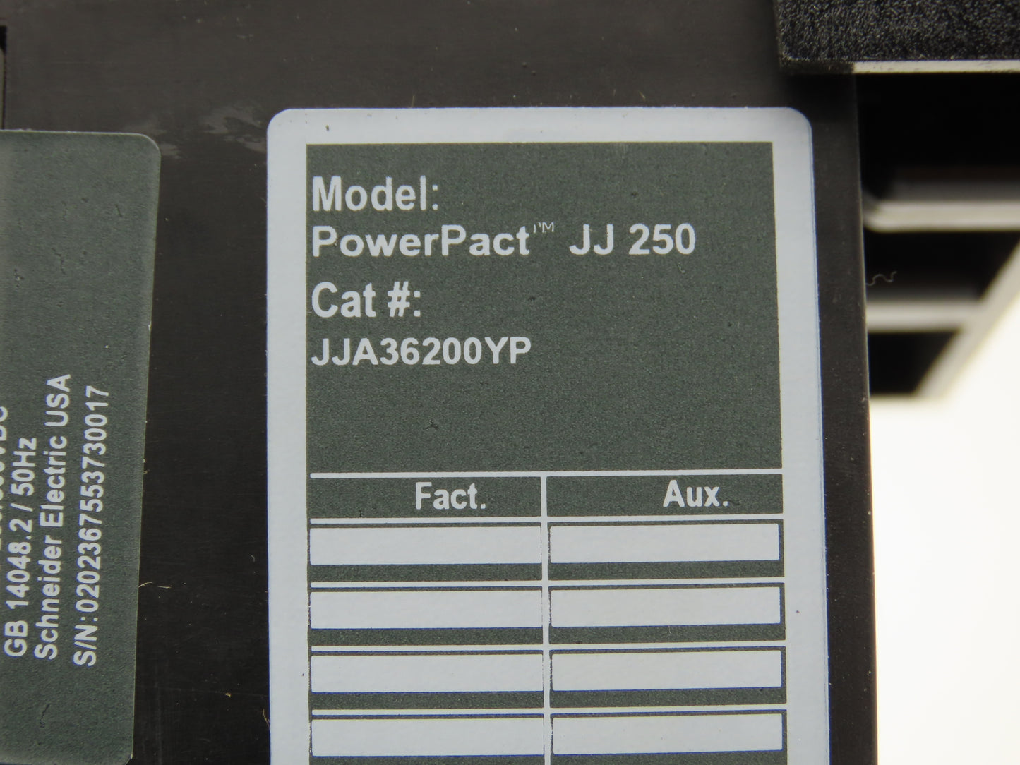 Schneider JJA36200YP Square D Powerpact 200A Circuit Breaker 600V 3 Pole I-Line