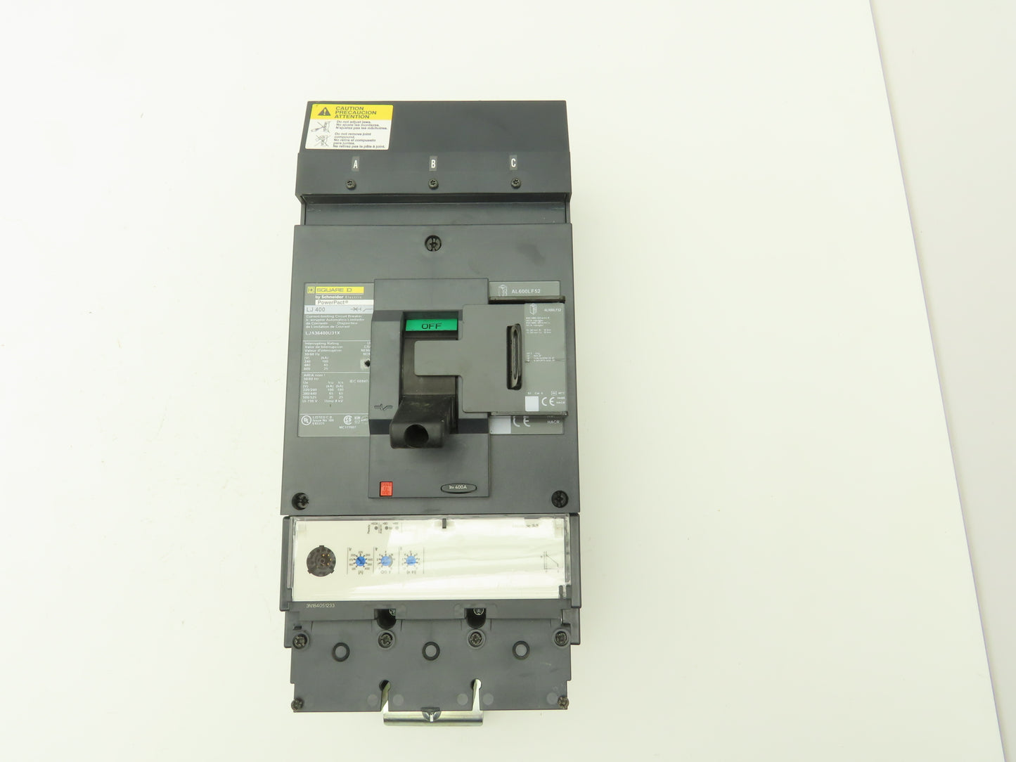 Schneider LJA36400U31X Square D Powerpact 400A Circuit Breaker 600V I-Line