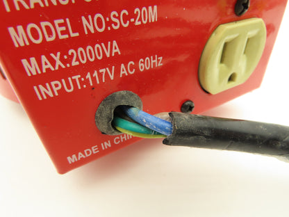 Variac SC-20M Variable Transformer 115V 60Hz Input 0-130V Adjustable 60Hz Output