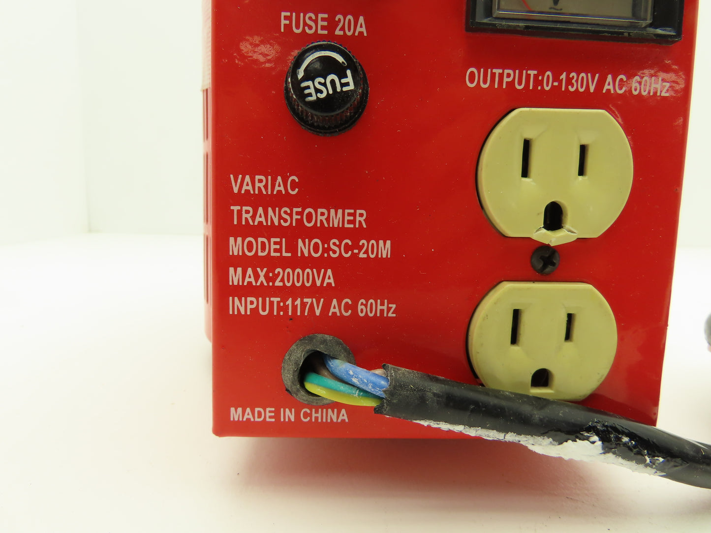 Variac SC-20M Variable Transformer 115V 60Hz Input 0-130V Adjustable 60Hz Output