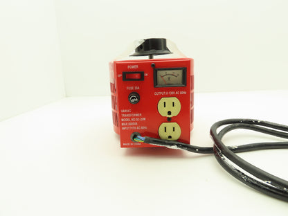 Variac SC-20M Variable Transformer 115V 60Hz Input 0-130V Adjustable 60Hz Output
