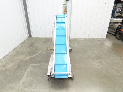 10"x 72" Portable Incline Conveyor Cleated Belt 115V 1PH Belt Drive 39FPM