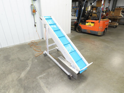 10"x 72" Portable Incline Conveyor Cleated Belt 115V 1PH Belt Drive 39FPM
