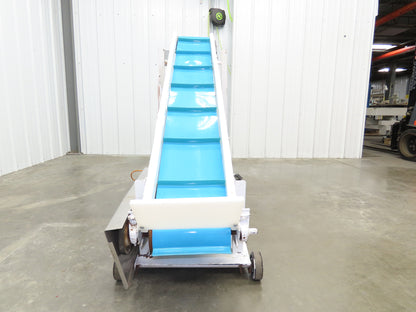 10"x 72" Portable Incline Conveyor Cleated Belt 115V 1PH Belt Drive 39FPM