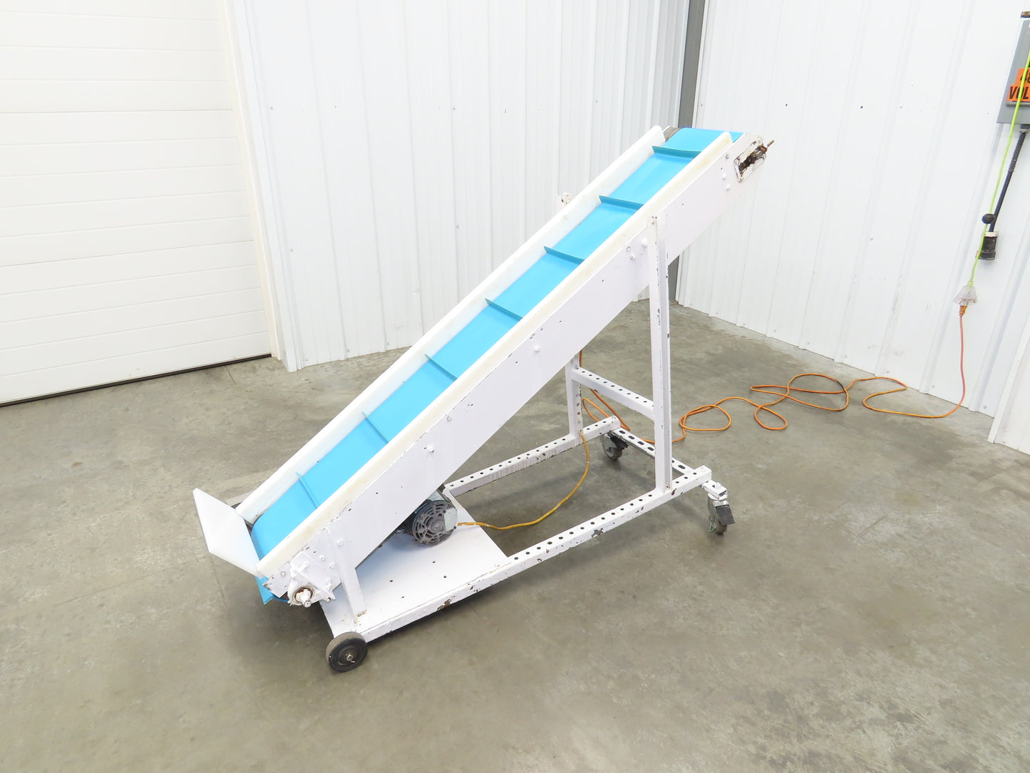 10"x 72" Portable Incline Conveyor Cleated Belt 115V 1PH Belt Drive 39FPM