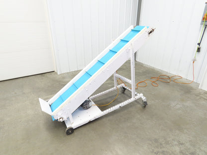 10"x 72" Portable Incline Conveyor Cleated Belt 115V 1PH Belt Drive 39FPM