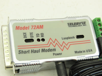 Telebyte Model 72AM Short Haul Modem With Power Supply 120VAC In 9VAC Out
