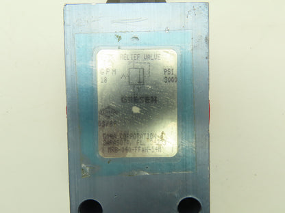Dana MRB-040-FFAH-54M Gresen Pressure Relief Valve 3000PSI 18GPM Lot of 3