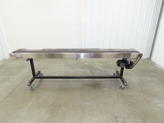 Steeltek 8' 8" Portable Conveyor 12"Belt Stainless 230/460V Chain Drive 140FPM