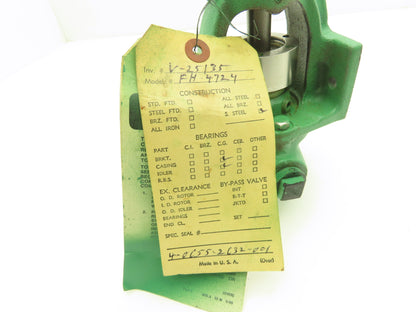 Viking Pump FH4724 Stainless Rotary Gear Pump 3gpm 200psi 1800rpm 3/4"npt