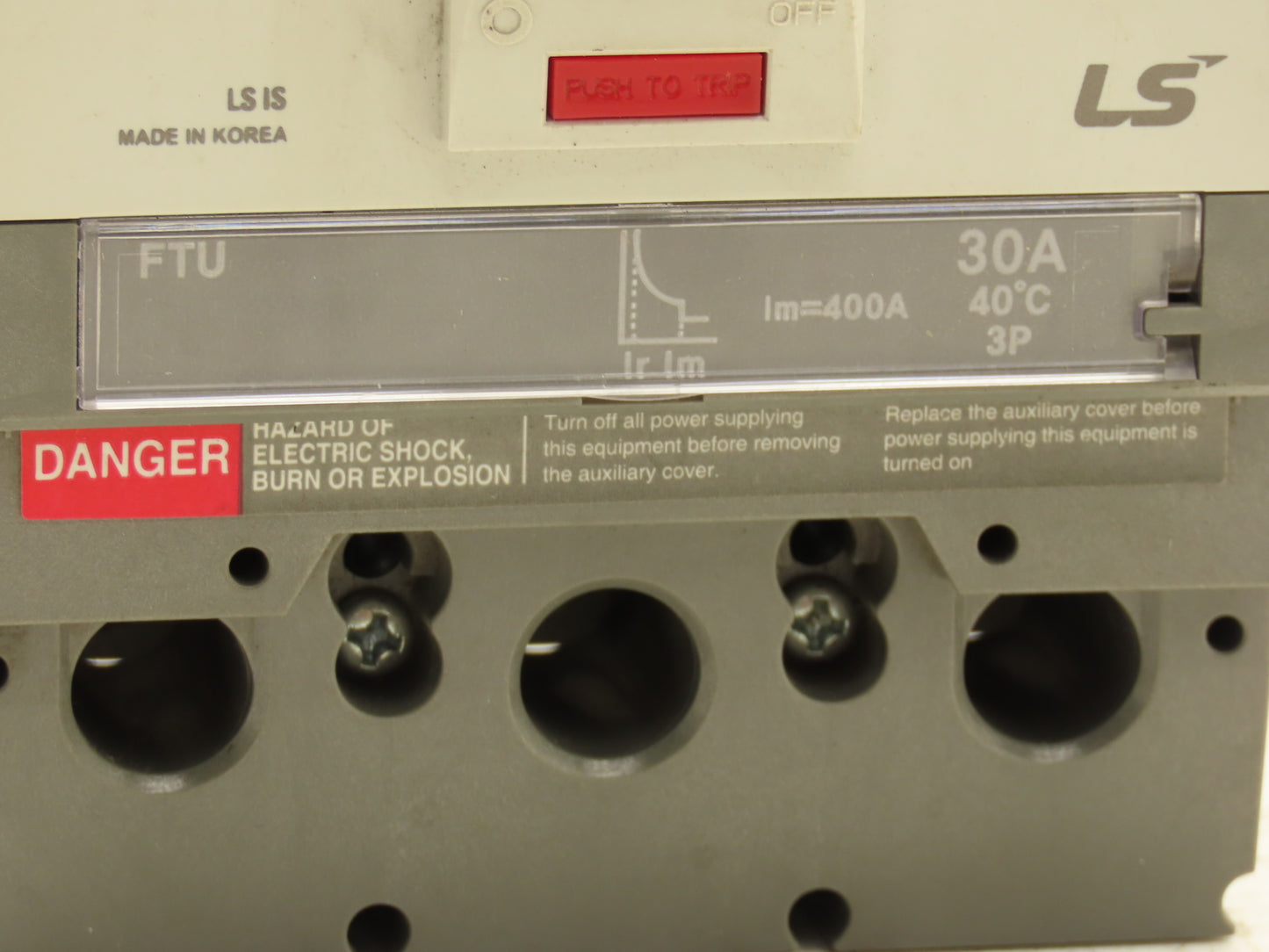 LS Susol TD 125HU-FTU 30A Circuit Breaker MCCB 3 Pole FTU 30A 600V