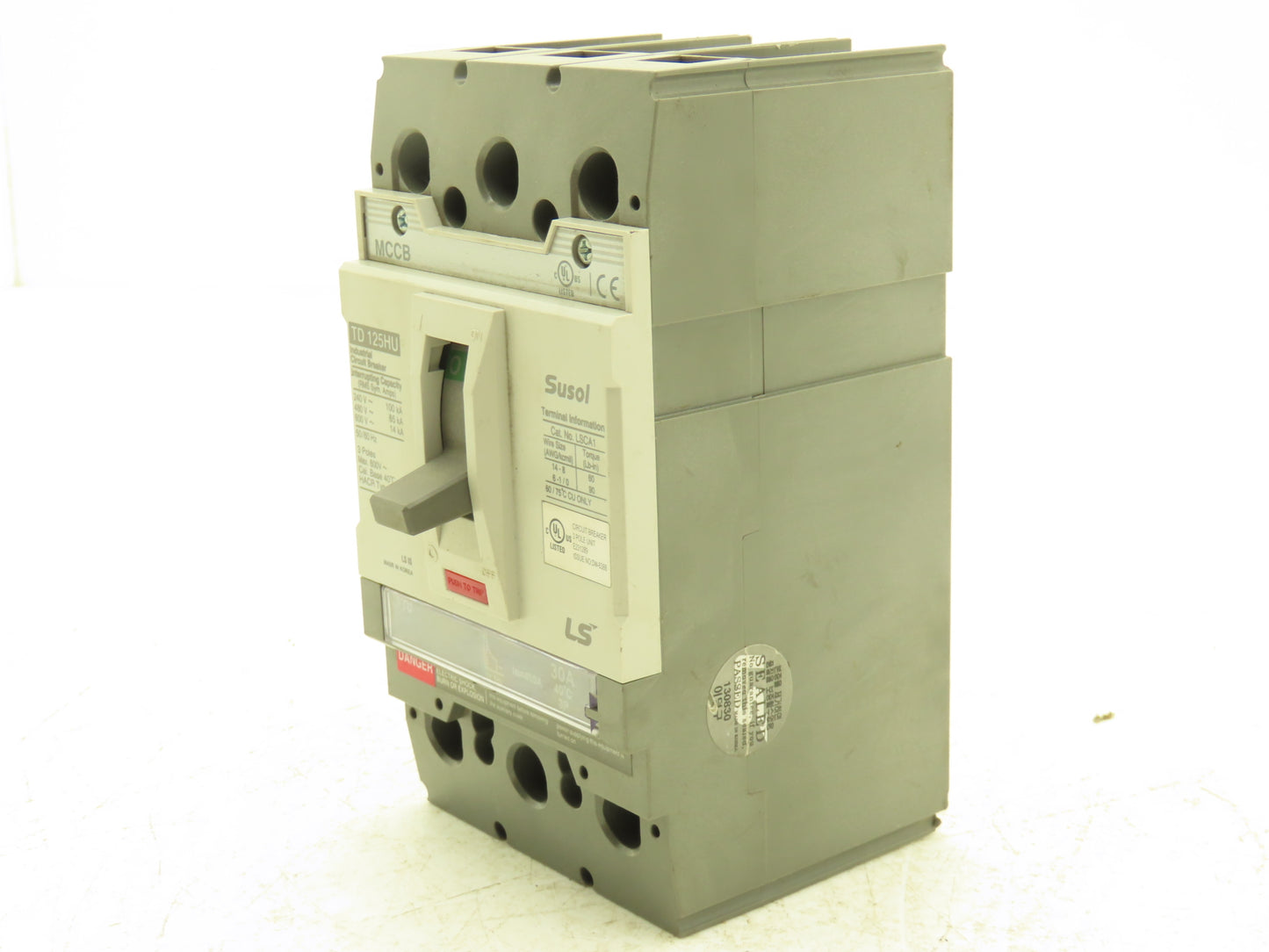 LS Susol TD 125HU-FTU 30A Circuit Breaker MCCB 3 Pole FTU 30A 600V