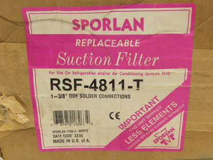 Sporlan RSF-4811-T Suction Line Filter Drier 1-3/8" ODF Solder Sweat 800510