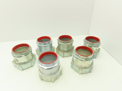 Steel City TC719A 3-1/2" EMT Conduit Compression Connector Insulated Lot of 6