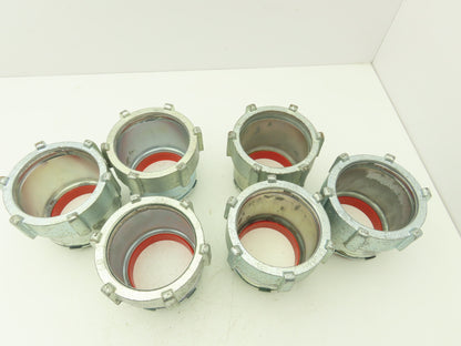 Steel City TC719A 3-1/2" EMT Conduit Compression Connector Insulated Lot of 6