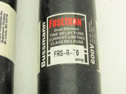 Fusetron FRS-R-70 Bussmann Time Delay Fuse Dual Element 70A 600VAC Lot Of 5