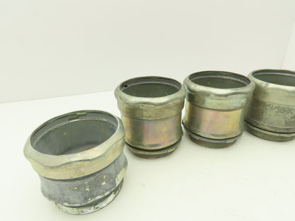Steel City 3 1/2" EMT Compression Connector Steel 1 Shorter Length Lot of 6