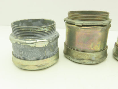 Steel City 3 1/2" EMT Compression Connector Steel 1 Shorter Length Lot of 6