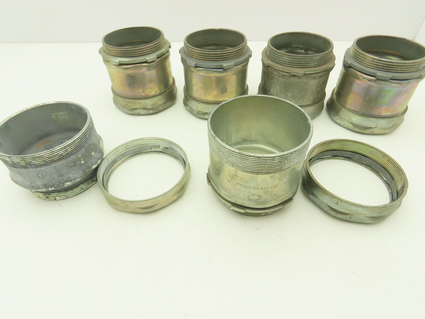 Steel City 3 1/2" EMT Compression Connector Steel 1 Shorter Length Lot of 6