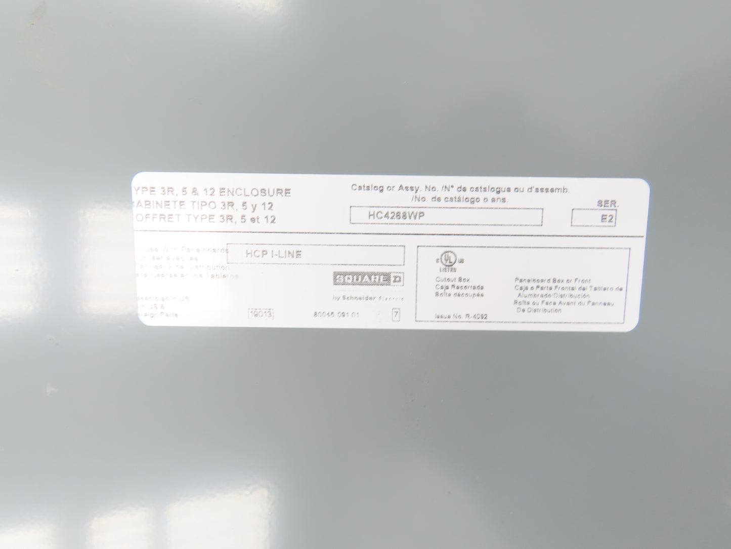 Square D HCP I-Line Panelboard 800A 480V 42 Space Main Lug HC4268WP 3R Type