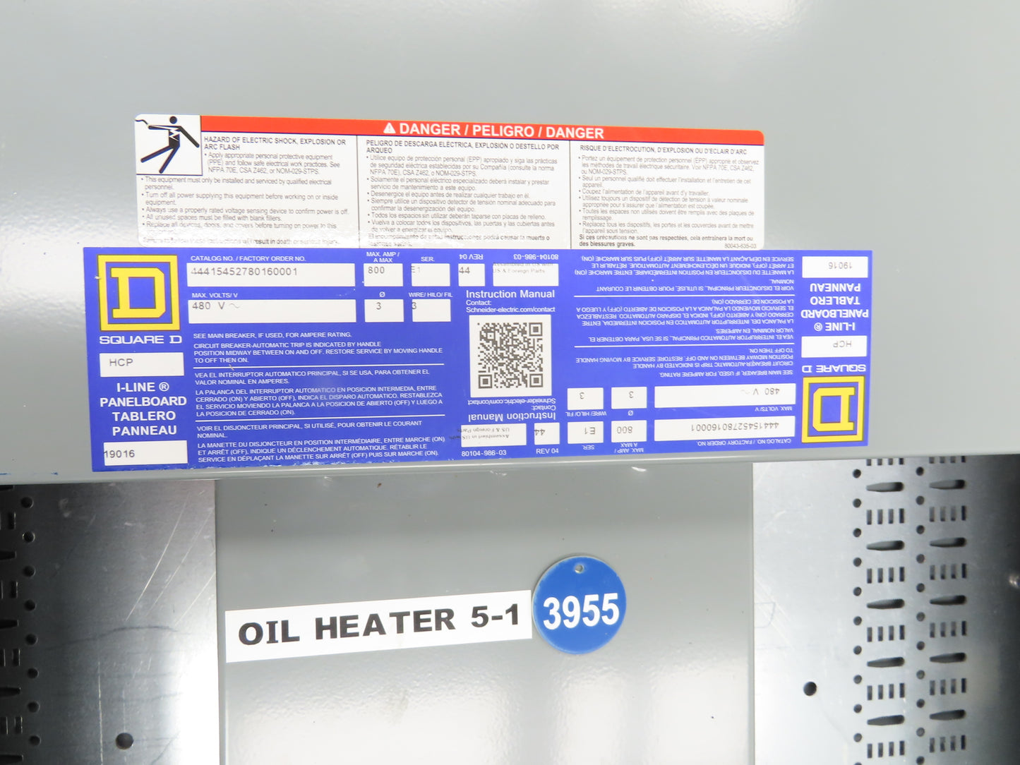 Square D HCP I-Line Panelboard 800A 480V 42 Space Main Lug HC4268WP 3R Type