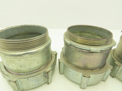 3 1/2" EMT Conduent Compression Connector Steel W Cast Iron Nut Lot of 4